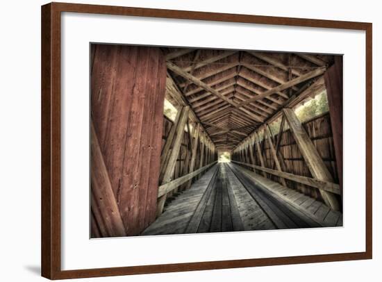 USA, Indiana, Carroll County. Lancaster Covered Bridge-Rona Schwarz-Framed Photographic Print