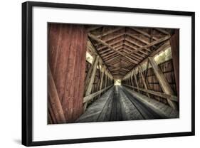 USA, Indiana, Carroll County. Lancaster Covered Bridge-Rona Schwarz-Framed Photographic Print