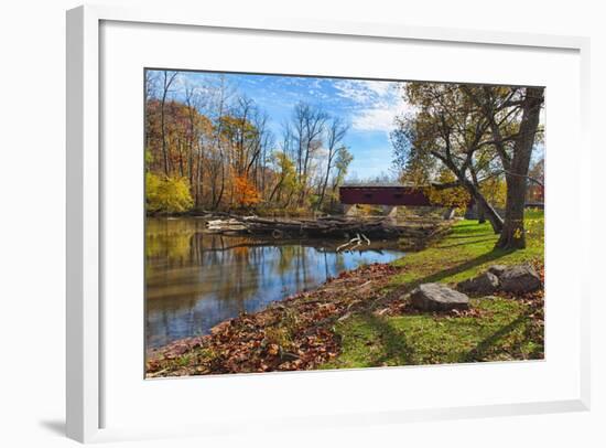 USA, Indiana, Cataract Falls State Recreation Area, Covered Bridge-Rona Schwarz-Framed Photographic Print