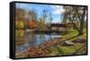 USA, Indiana, Cataract Falls State Recreation Area, Covered Bridge-Rona Schwarz-Framed Stretched Canvas