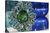 USA, Indiana. Glass flower.-Deborah Winchester-Stretched Canvas