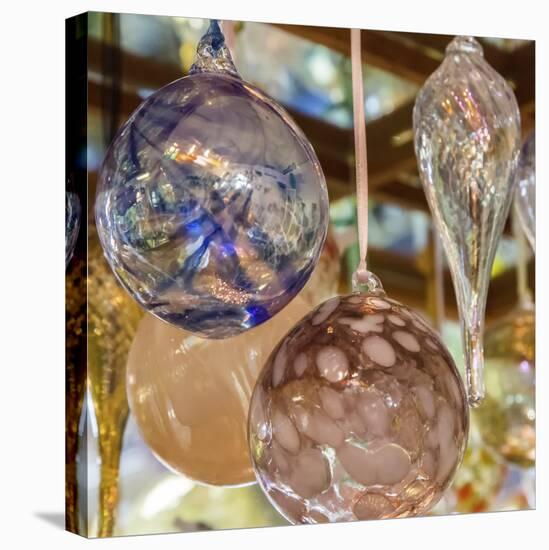 USA, Indiana. Hanging glass ornaments and baubles.-Deborah Winchester-Stretched Canvas