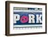 USA, Indiana, Indianapolis. Pork sign.-Jaynes Gallery-Framed Photographic Print