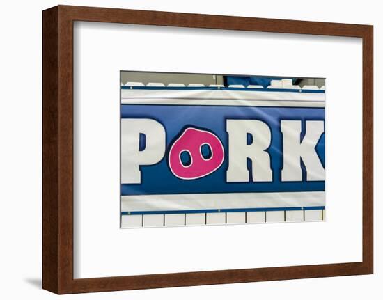 USA, Indiana, Indianapolis. Pork sign.-Jaynes Gallery-Framed Photographic Print