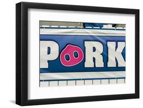 USA, Indiana, Indianapolis. Pork sign.-Jaynes Gallery-Framed Photographic Print