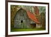 USA, Indiana. Rural Landscape, Vine Covered Barn with Red Roof-Rona Schwarz-Framed Photographic Print