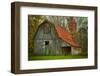 USA, Indiana. Rural Landscape, Vine Covered Barn with Red Roof-Rona Schwarz-Framed Premium Photographic Print