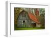 USA, Indiana. Rural Landscape, Vine Covered Barn with Red Roof-Rona Schwarz-Framed Photographic Print