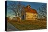USA, Indiana, Rural Scene of Red Roofed Barn-Rona Schwarz-Stretched Canvas