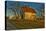 USA, Indiana, Rural Scene of Red Roofed Barn-Rona Schwarz-Stretched Canvas