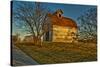 USA, Indiana, Rural Scene of Red Roofed Barn-Rona Schwarz-Stretched Canvas