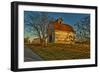 USA, Indiana, Rural Scene of Red Roofed Barn-Rona Schwarz-Framed Photographic Print