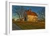 USA, Indiana, Rural Scene of Red Roofed Barn-Rona Schwarz-Framed Photographic Print