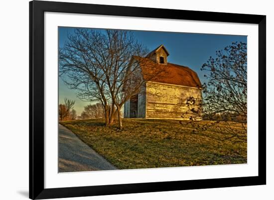 USA, Indiana, Rural Scene of Red Roofed Barn-Rona Schwarz-Framed Photographic Print