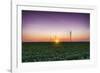 USA, Indiana. Soybean Field and Wind Farm at Sundown-Rona Schwarz-Framed Photographic Print