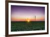 USA, Indiana. Soybean Field and Wind Farm at Sundown-Rona Schwarz-Framed Photographic Print