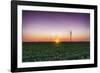 USA, Indiana. Soybean Field and Wind Farm at Sundown-Rona Schwarz-Framed Photographic Print