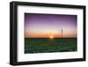USA, Indiana. Soybean Field and Wind Farm at Sundown-Rona Schwarz-Framed Premium Photographic Print