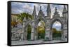 USA, Indianapolis, Indiana. the Entrance Gate to Crown Hill Cemetery-Rona Schwarz-Framed Stretched Canvas