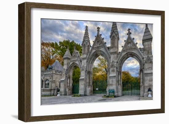 USA, Indianapolis, Indiana. the Entrance Gate to Crown Hill Cemetery-Rona Schwarz-Framed Photographic Print