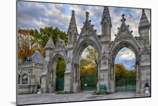 USA, Indianapolis, Indiana. the Entrance Gate to Crown Hill Cemetery-Rona Schwarz-Mounted Photographic Print