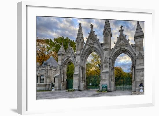 USA, Indianapolis, Indiana. the Entrance Gate to Crown Hill Cemetery-Rona Schwarz-Framed Photographic Print