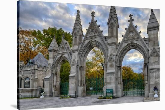 USA, Indianapolis, Indiana. the Entrance Gate to Crown Hill Cemetery-Rona Schwarz-Stretched Canvas