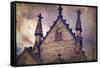 USA, Indianapolis, Indiana. the Gothic Chapel at Crown Hill Cemetery-Rona Schwarz-Framed Stretched Canvas