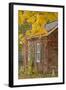 USA, Iowa, Mt Vernon. Brick House in Autumn-Don Grall-Framed Photographic Print