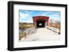 USA, Iowa, Winterset. Hogback Covered Bridge over North River-Bernard Friel-Framed Photographic Print
