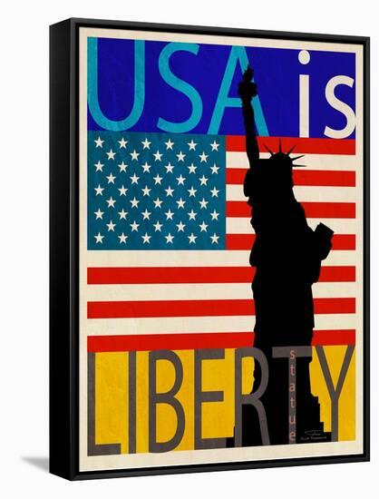 USA Is Liberty-Joost Hogervorst-Framed Stretched Canvas