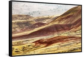 USA, John Day Fossil Beds, Painted Hills Unit Overlook-Bernard Friel-Framed Stretched Canvas