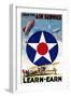 USA - Join the Air Service Learn-Earn WWI Propaganda Poster-Lantern Press-Framed Art Print