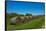 USA, Kansas, Minneapolis. Round bales of hay stacked in a row-Bernard Friel-Framed Stretched Canvas