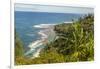 USA, Kauai, Coast. Coastline and ocean landscape.-Jaynes Gallery-Framed Photographic Print