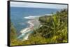 USA, Kauai, Coast. Coastline and ocean landscape.-Jaynes Gallery-Framed Stretched Canvas