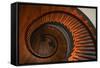 USA, Kentucky, Pleasant Hill, Spiral Staircase at the Shaker Village-Joanne Wells-Framed Stretched Canvas
