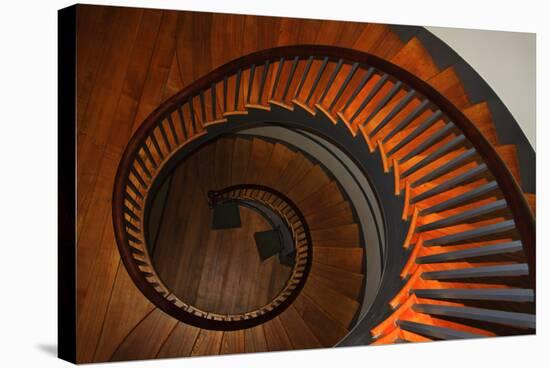 USA, Kentucky, Pleasant Hill, Spiral Staircase at the Shaker Village-Joanne Wells-Stretched Canvas