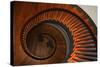 USA, Kentucky, Pleasant Hill, Spiral Staircase at the Shaker Village-Joanne Wells-Stretched Canvas