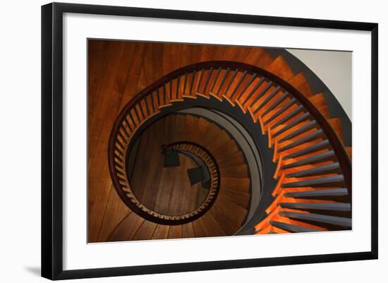 USA, Kentucky, Pleasant Hill, Spiral Staircase at the Shaker Village-Joanne Wells-Framed Photographic Print