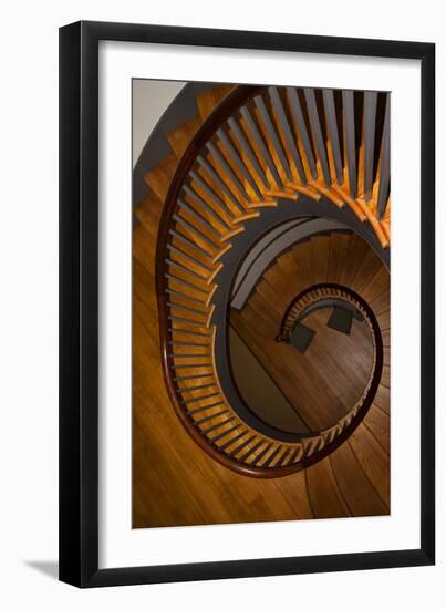 USA, Kentucky, Pleasant Hill, Spiral Staircase at the Shaker Village-Joanne Wells-Framed Photographic Print