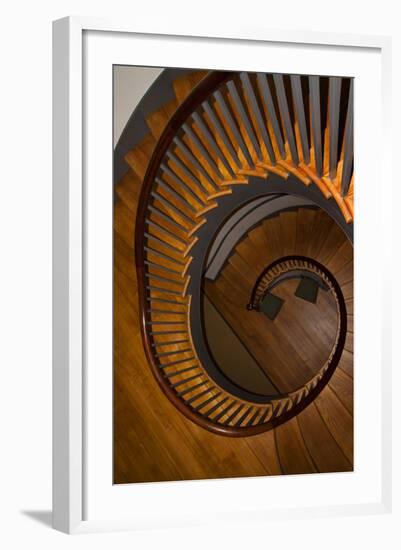 USA, Kentucky, Pleasant Hill, Spiral Staircase at the Shaker Village-Joanne Wells-Framed Photographic Print