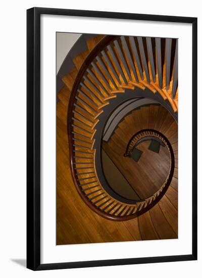 USA, Kentucky, Pleasant Hill, Spiral Staircase at the Shaker Village-Joanne Wells-Framed Photographic Print