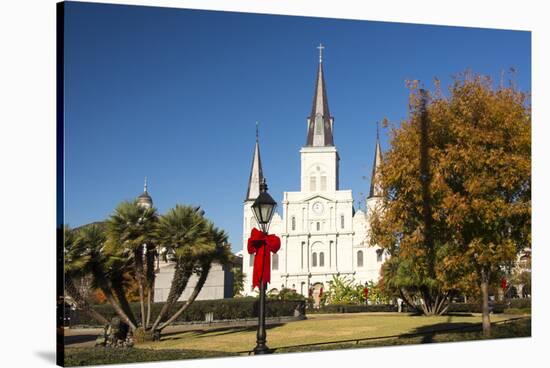 USA, LA, New Orleans. Jackson Square St Louis Cathedral Plaza d' Armas-Trish Drury-Stretched Canvas