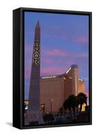 USA, Las Vegas, Hotel Mandala Bay and Luxor, Evening Light-Catharina Lux-Framed Stretched Canvas