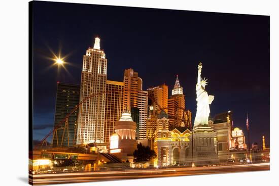 USA, Las Vegas, Hotel 'New York New York', Evening Light-Catharina Lux-Stretched Canvas
