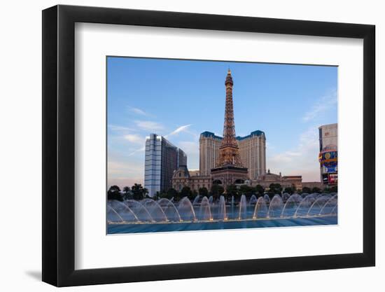 USA, Las Vegas, Water Show, Hotel 'Paris Las Vegas', Eiffel Tower-Catharina Lux-Framed Photographic Print