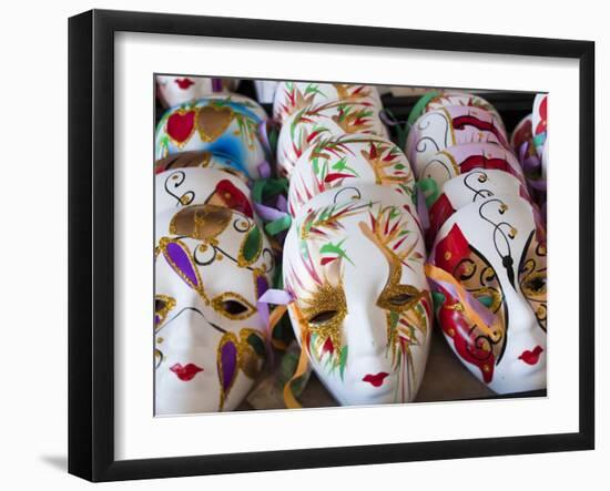 USA, Louisiana, New Orleans, French Quarter, French Market, Miniature Masks-Walter Bibikow-Framed Photographic Print