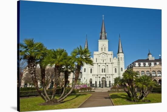 USA, Louisiana, New Orleans, French Quarter, Jackson Square, Saint Louis Cathedral-Bernard Friel-Stretched Canvas