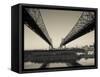 USA, Louisiana, New Orleans, Greater New Orleans Bridge and Mississippi River-Walter Bibikow-Framed Stretched Canvas